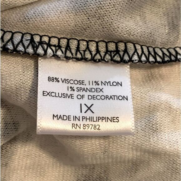 Natori Dress Geometric Black White w/ Belt Stretch Sz 1X NWOT Gorgeous - Picture 7 of 8